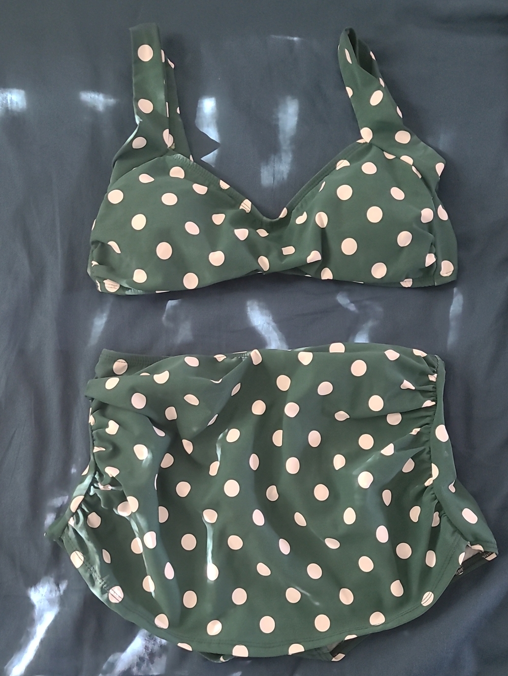 Green Polka Dot Two-Piece Swim Set